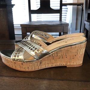 Kate Spade Gold Wedges size 5